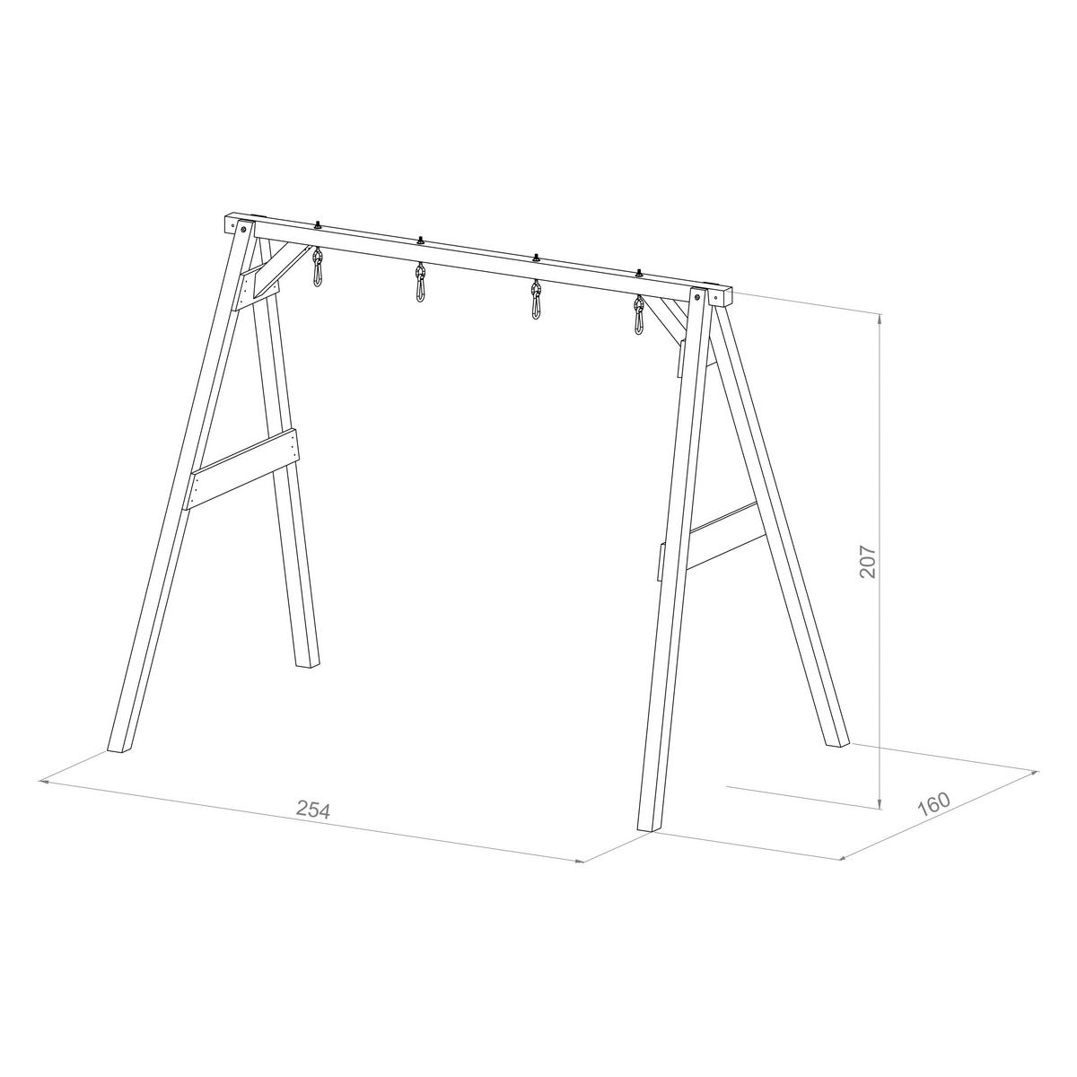 FUSSBALLTOR  - Weiss/Braun, Konventionell, Holz (254/207/160cm)