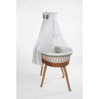 STUBENWAGEN-KOMPLETTSET Babybett Lounge Natur Pyjamabär Buche  Weiß, Buchefarben, Waldgrün  - Waldgrün/Buchefarben, Basics, Holz/Textil (60/167/100cm) - Mionido