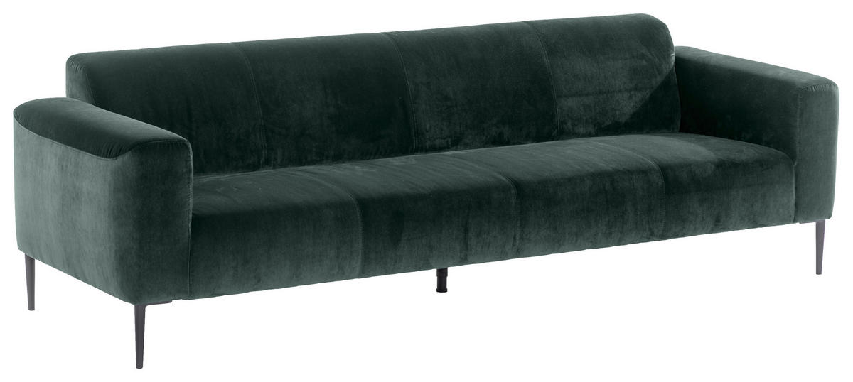 TŘÍMÍSTNÁ POHOVKA, textil, zelená - černá/zelená, Moderní, kov/textil (250/76/86cm) - W.Schillig