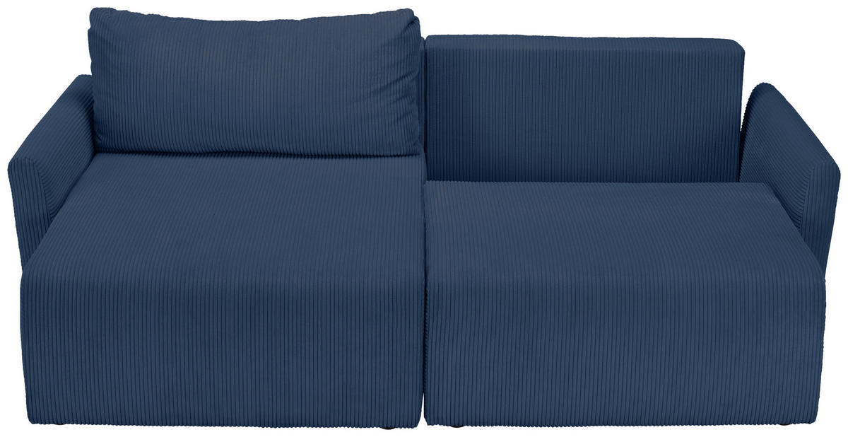 ECKSOFA in Cord Blau  - Blau/Schwarz, Konventionell, Kunststoff/Textil (228/146cm) - MID.YOU