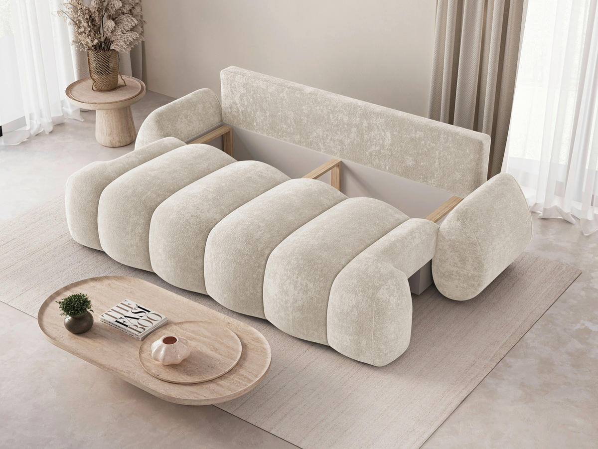 SCHLAFSOFA Creme  - Beige/Creme, Design, Kunststoff/Textil (270/103/113cm) - MID.YOU