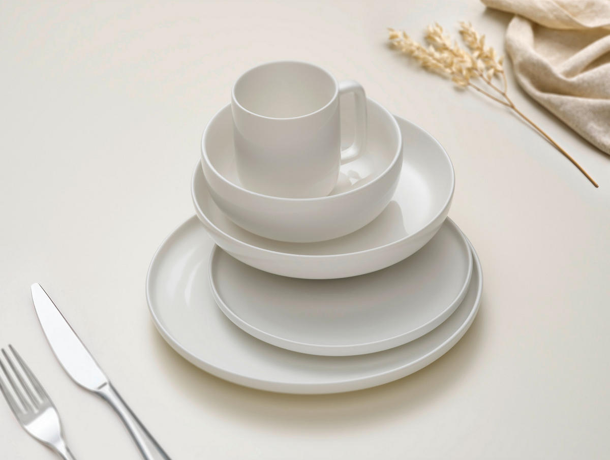 KOMBINOVANÁ SOUPRAVA 20dílné, porcelán keramika  - bílá, Trend, keramika - Dieter Knoll