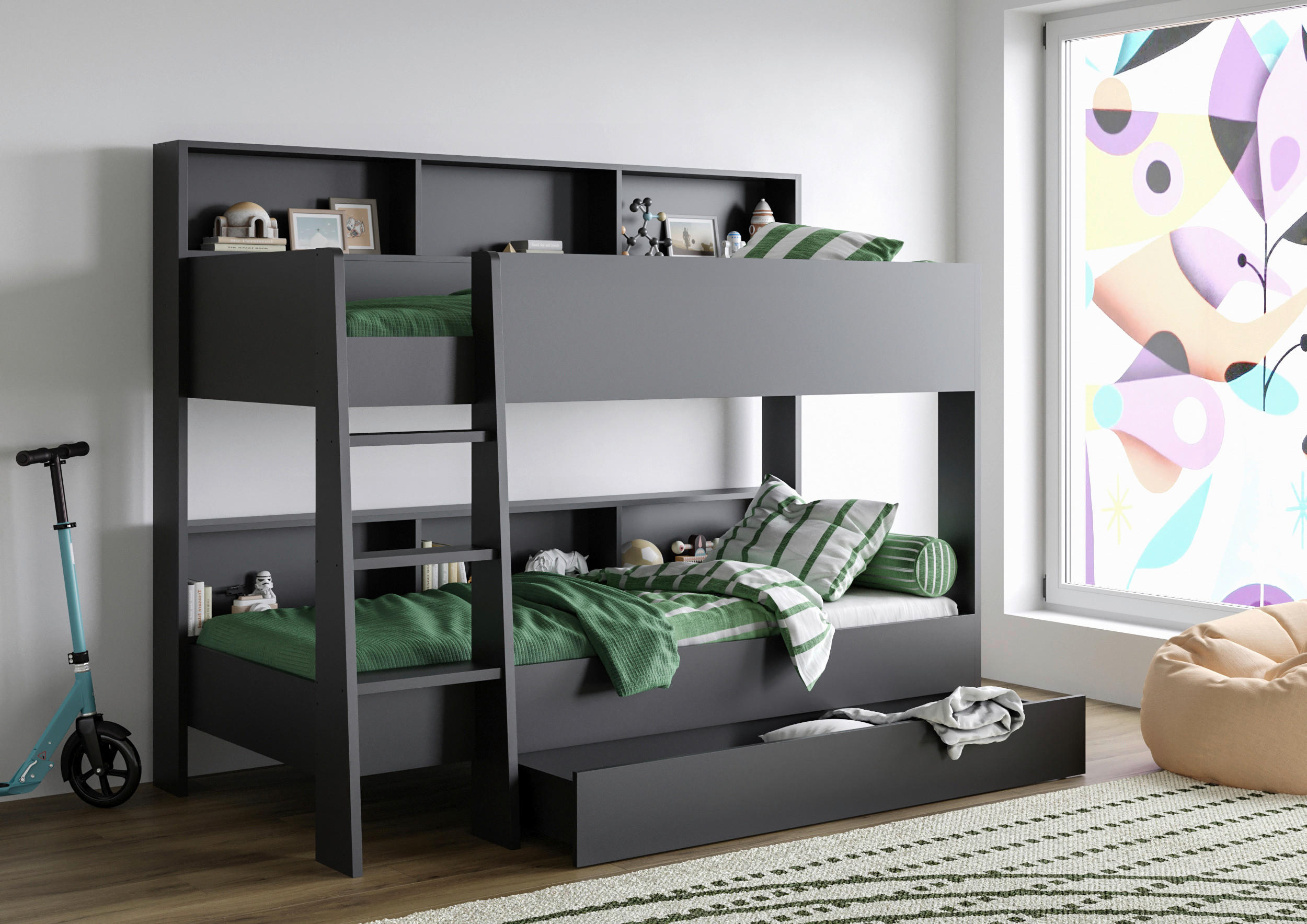 BETTKASTEN 165/14/62 cm Anthrazit  - Anthrazit, KONVENTIONELL, Holzwerkstoff (165/14/62cm) - MID.YOU
