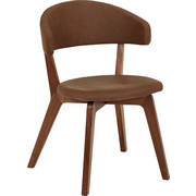 STUHL in Holz, Leder Nussbaumfarben, Schlammfarben - Schlammfarben/Nussbaumfarben, Design, Leder/Holz (52/85/57cm) - Anrei