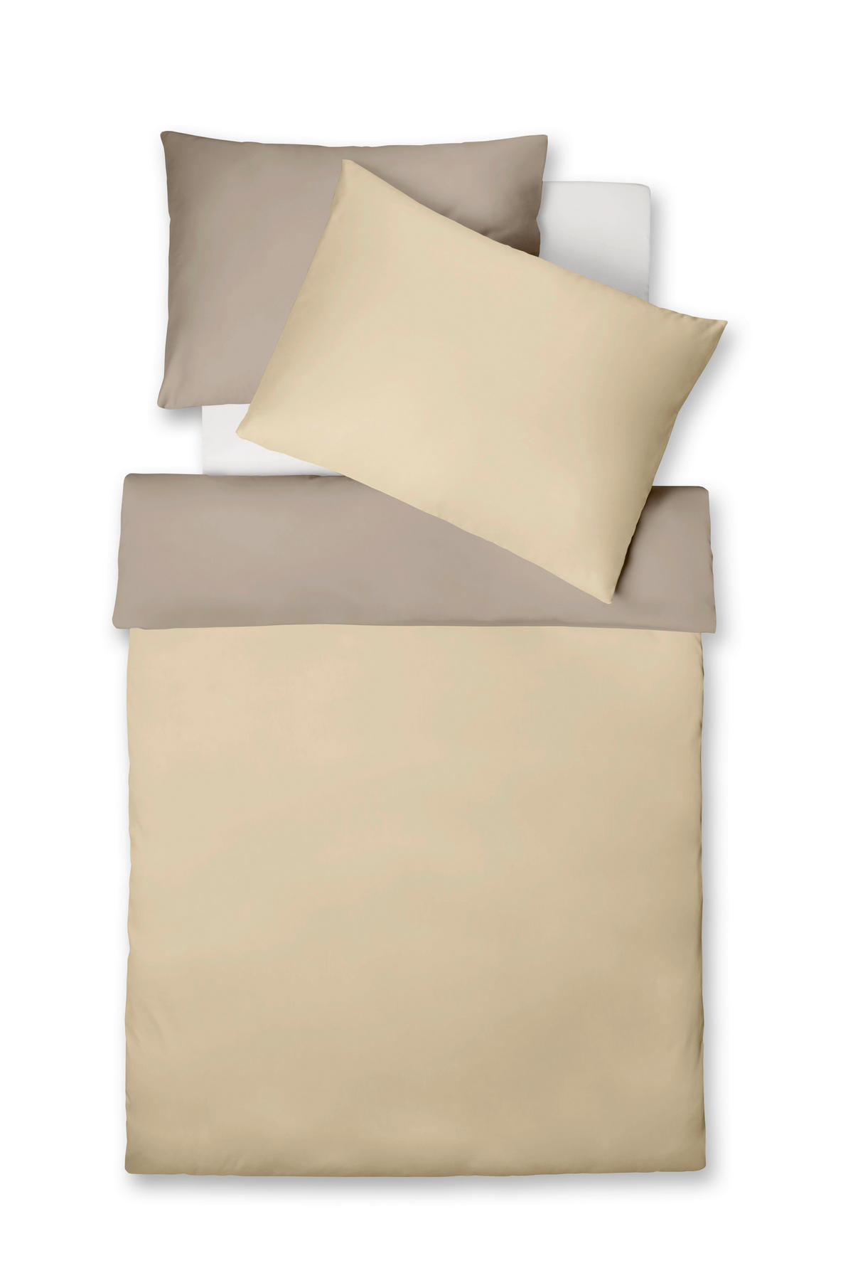 KÉTOLDALAS ÁGYNEMŰHUZAT 140/200 cm  - bézs/taupe, Basics, textil (140/200cm) - Fleuresse