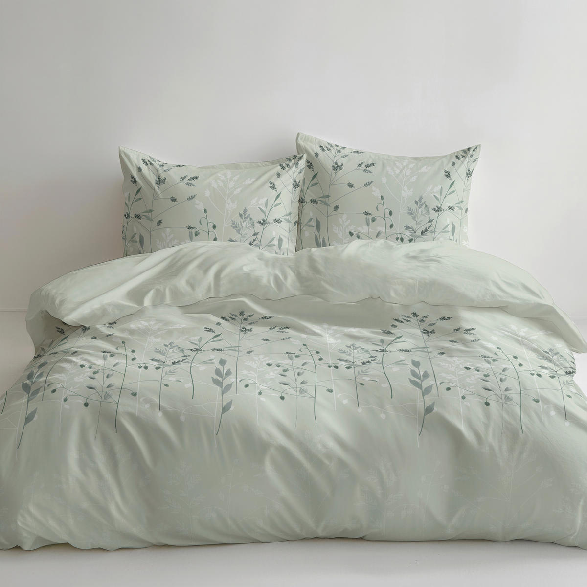 BETTWÄSCHE 3-teilig Satin 200/220 cm  - Salbeigrün, Basics, Textil (200/220cm) - Florella