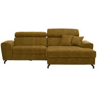 ECKSOFA Gelb, Grün Velours  - Gelb/Schwarz, Design, Textil/Metall (267/181cm) - Carryhome