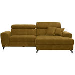 ECKSOFA in Velours Gelb, Grün  267/181 cm  - Gelb/Schwarz, Design, Textil/Metall (267/181cm) - Carryhome
