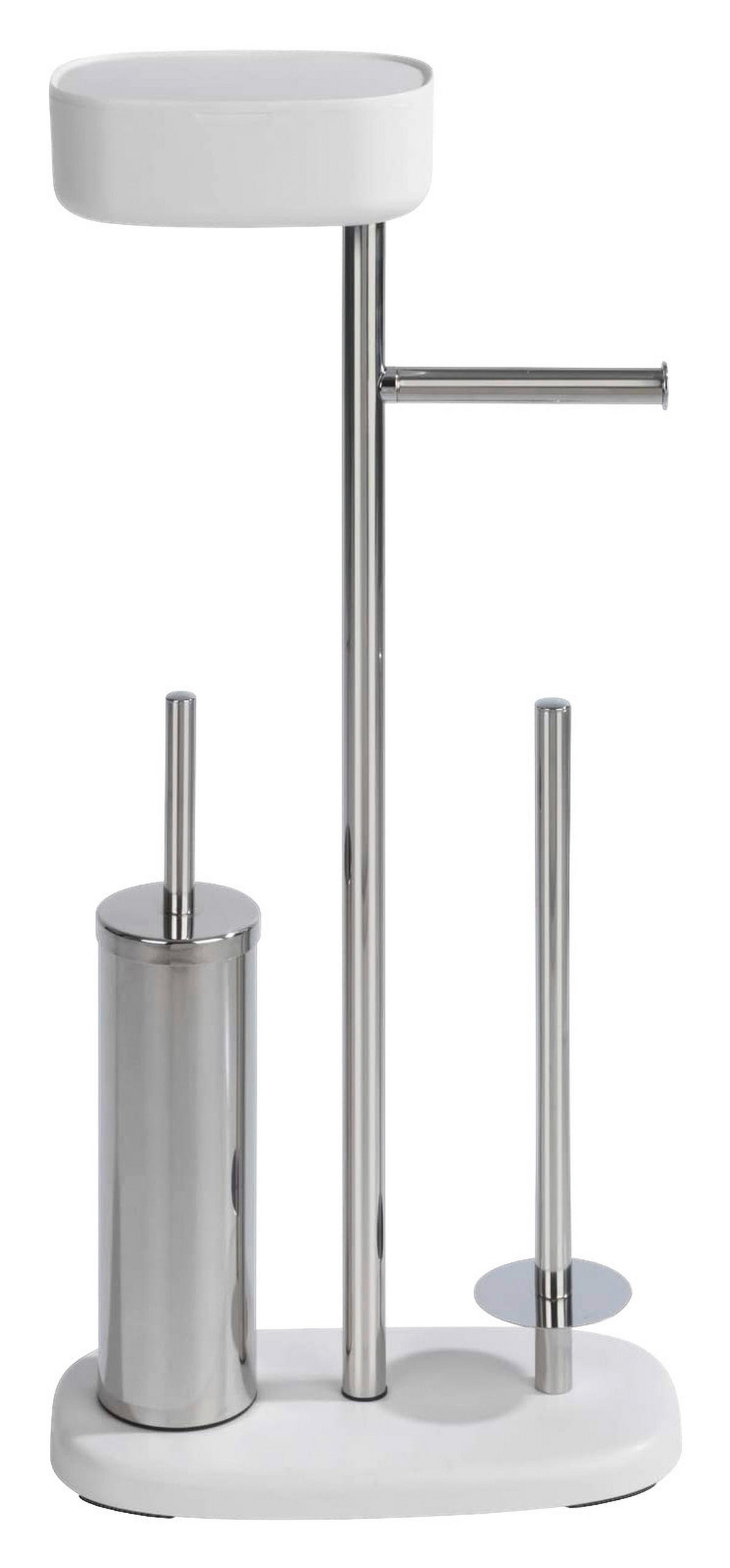 WC-BÜRSTENKOMBINATION - Edelstahlfarben/Weiß, Basics, Kunststoff/Metall (17/72,5/32cm) - Wenko