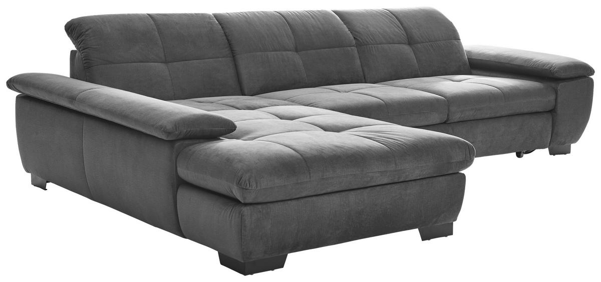 ECKSOFA Grau Velours  - Schwarz/Grau, Design, Textil (204/297cm) - Xora