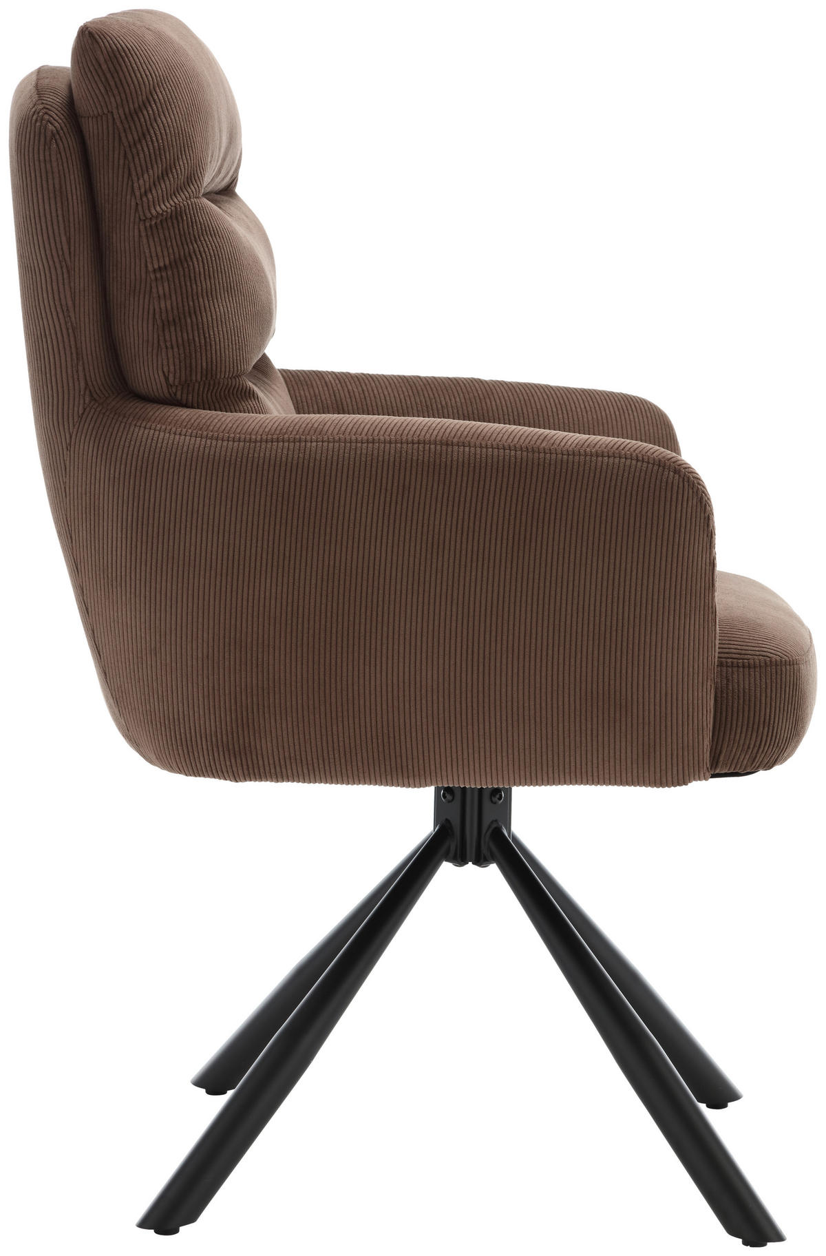 ARMLEHNSTUHL  in Cord  - Schwarz/Braun, KONVENTIONELL, Textil/Metall (58/94/67cm) - Boxxx