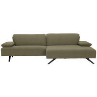 ECKSOFA in Flachgewebe Olivgrün  - Anthrazit/Olivgrün, Design, Textil/Metall (280/165cm) - Johann Jakob
