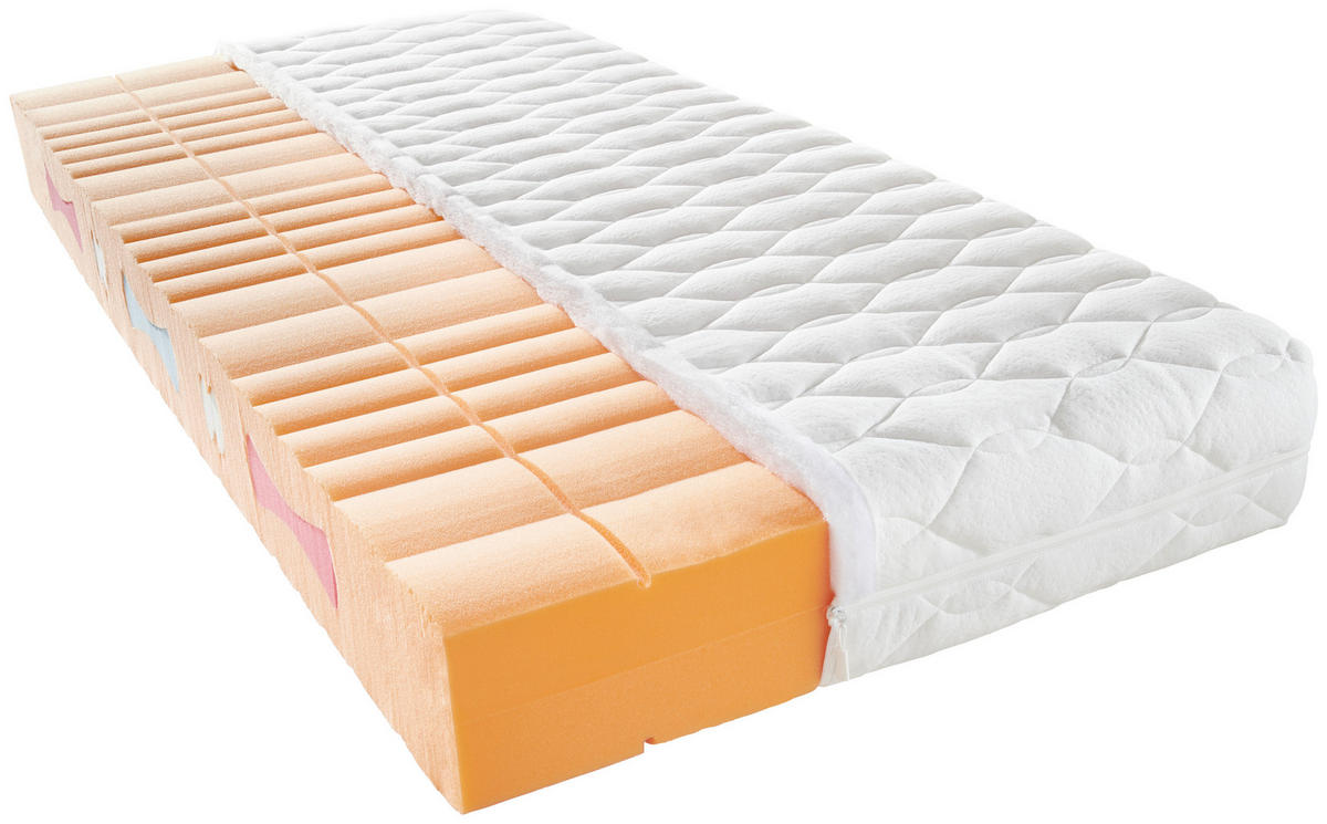 KALTSCHAUMMATRATZE 80/200 cm Höhe ca. 21 cm  - Weiß, Basics, Textil (80/200cm) - Sleeptex