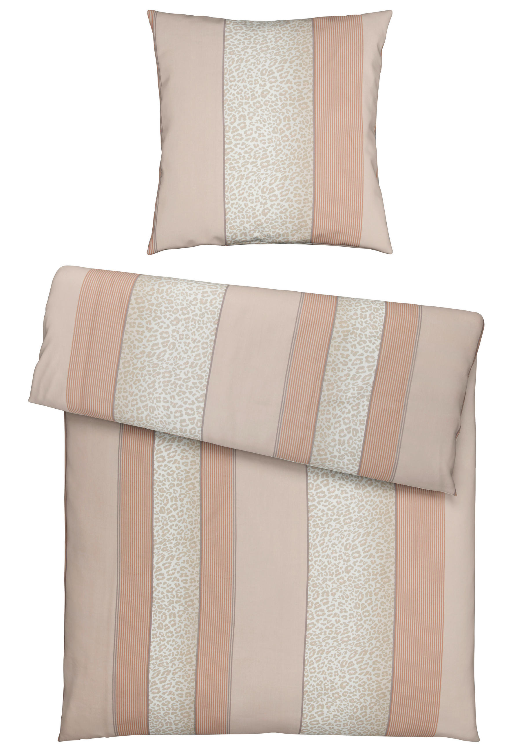 BETTWÄSCHE 2-teilig Satin 155/220 cm  - Beige, Textil (155/220cm) - Dieter Knoll