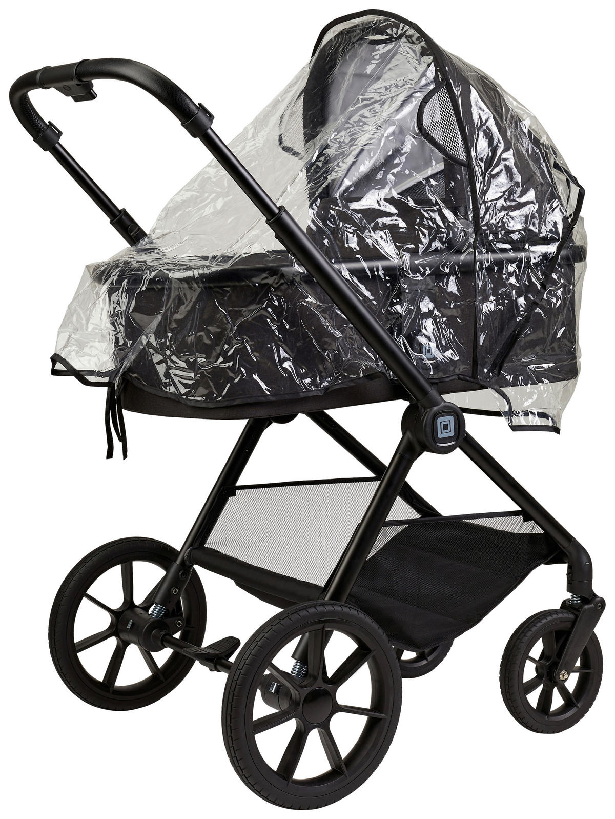 KINDERWAGENSET CLICC  - Schwarz, Basics, Textil/Metall (61/114/84cm) - Moon