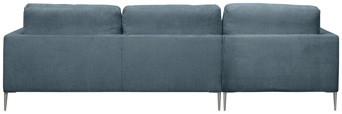 ECKSOFA Dunkelgrau Chenille  - Dunkelgrau/Silberfarben, KONVENTIONELL, Textil/Metall (143/284cm) - Carryhome