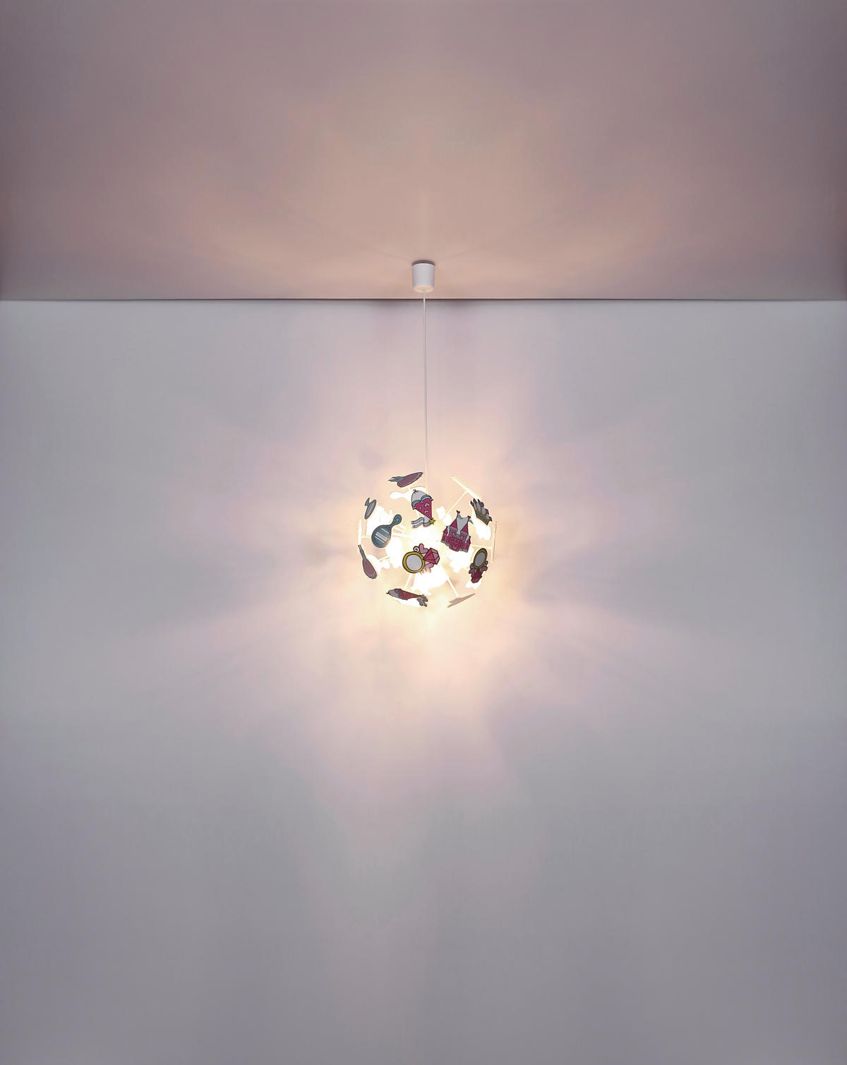 KINDERHÄNGELEUCHTE 35/120 cm   - Multicolor/Weiß, Basics, Kunststoff (35/120cm) - Globo