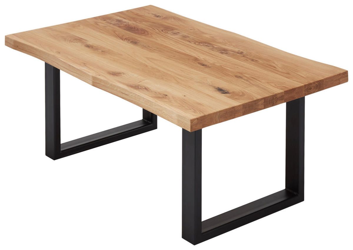 KONFERENČNÍ STOLEK, černá, barvy dubu, dřevo, kov, 110/70/45 cm - černá/barvy dubu, Design, kov/dřevo (110/70/45cm) - Linea Natura