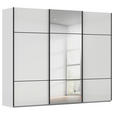SCHWEBETÜRENSCHRANK 301/223/68 cm 3-türig Grau, Weiß  - Schwarz/Weiß, KONVENTIONELL, Glas/Holzwerkstoff (301/223/68cm) - Novel