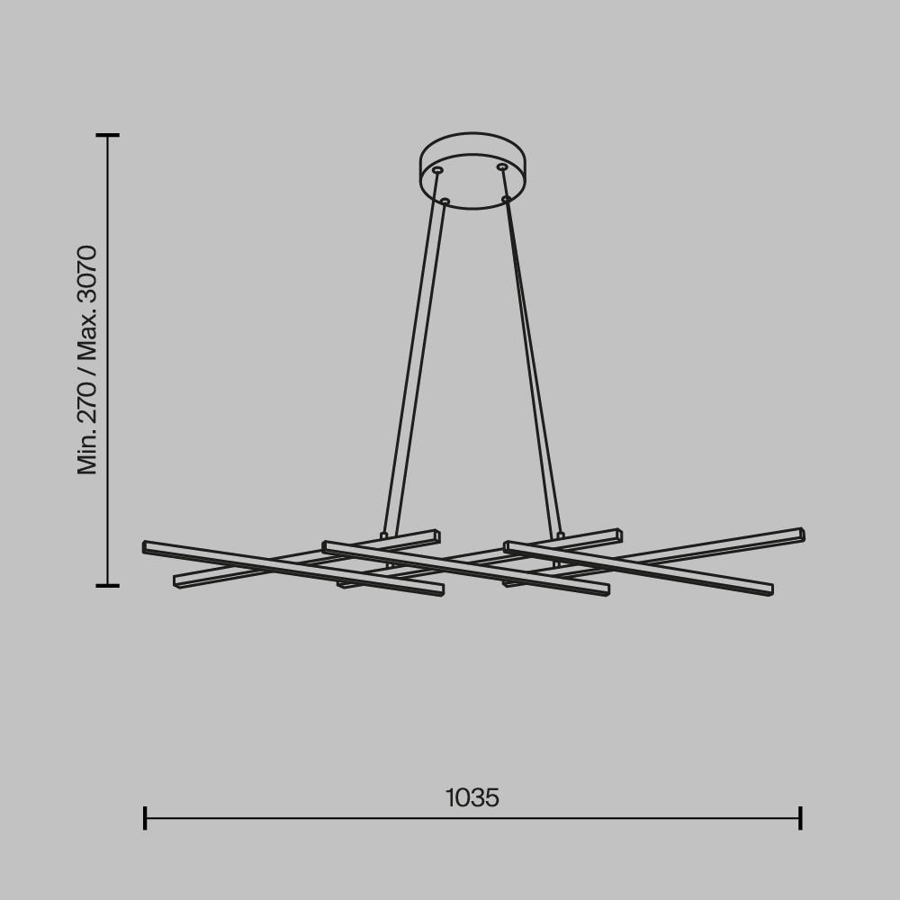 PENDELLEUCHTE 103,5/30/25,7 cm    - Messingfarben, Modern, Metall (103,5/30/25,7cm) - MAYTONI
