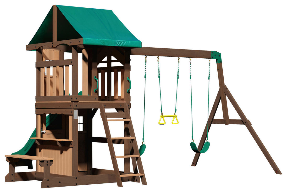 SPIELTURM 340/260/430 cm SPIELTURM LAKEWOOD  - Braun/Grün, Konventionell, Holz (340/260/430cm)