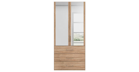 DREHTÜRENSCHRANK  in Sonoma Eiche  - Sonoma Eiche, Design, Glas/Holzwerkstoff (101/223/60cm) - Novel