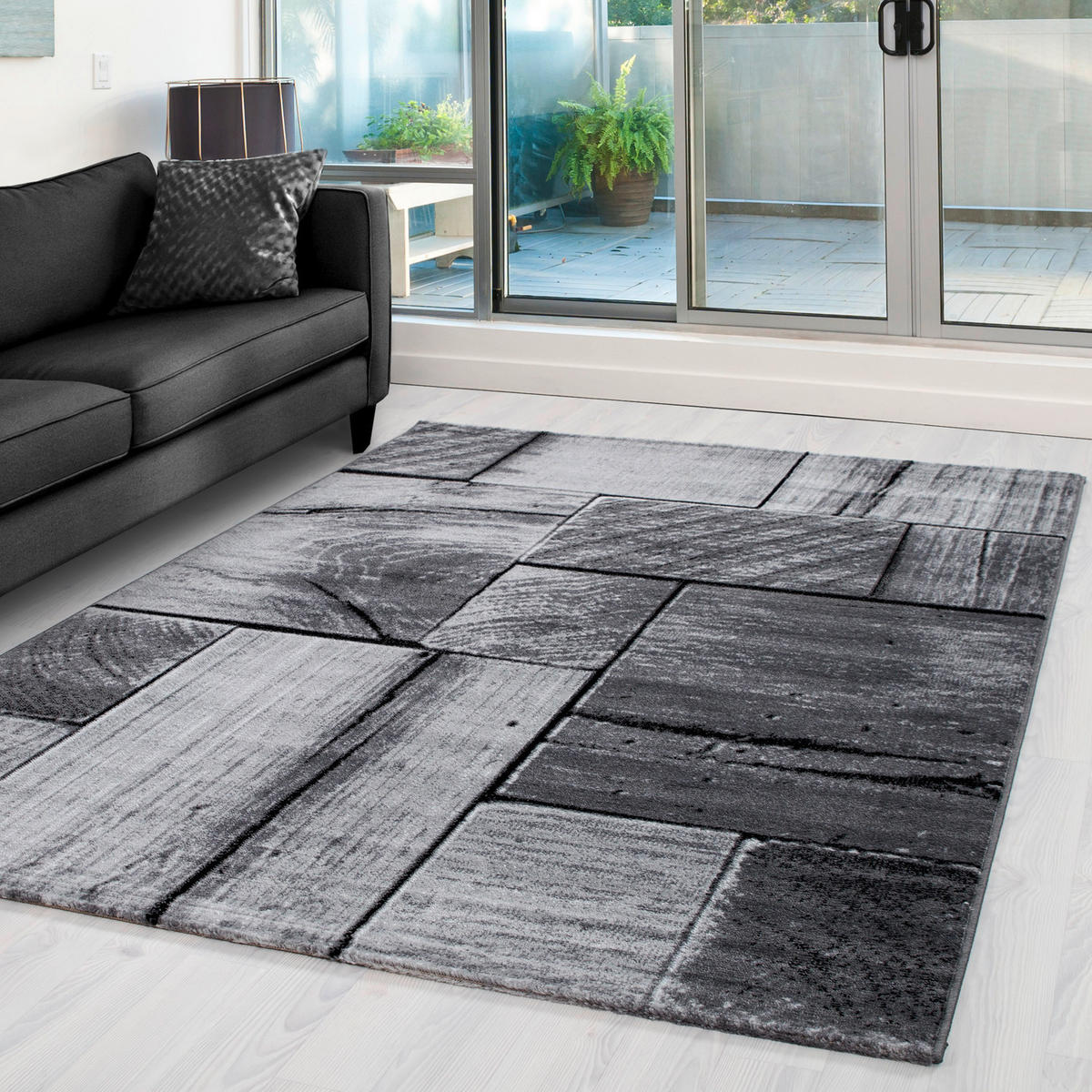FLACHWEBETEPPICH 140/200 cm Parma Schwarz  - Schwarz, Design, Textil (140/200cm) - Novel