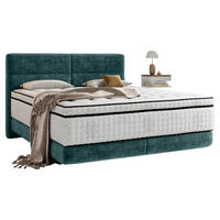 BOXSPRING KREVET    180/200 cm  - tirkizna/crna, Konvencionalno, tekstil/drvo (180/200cm) - Esposa