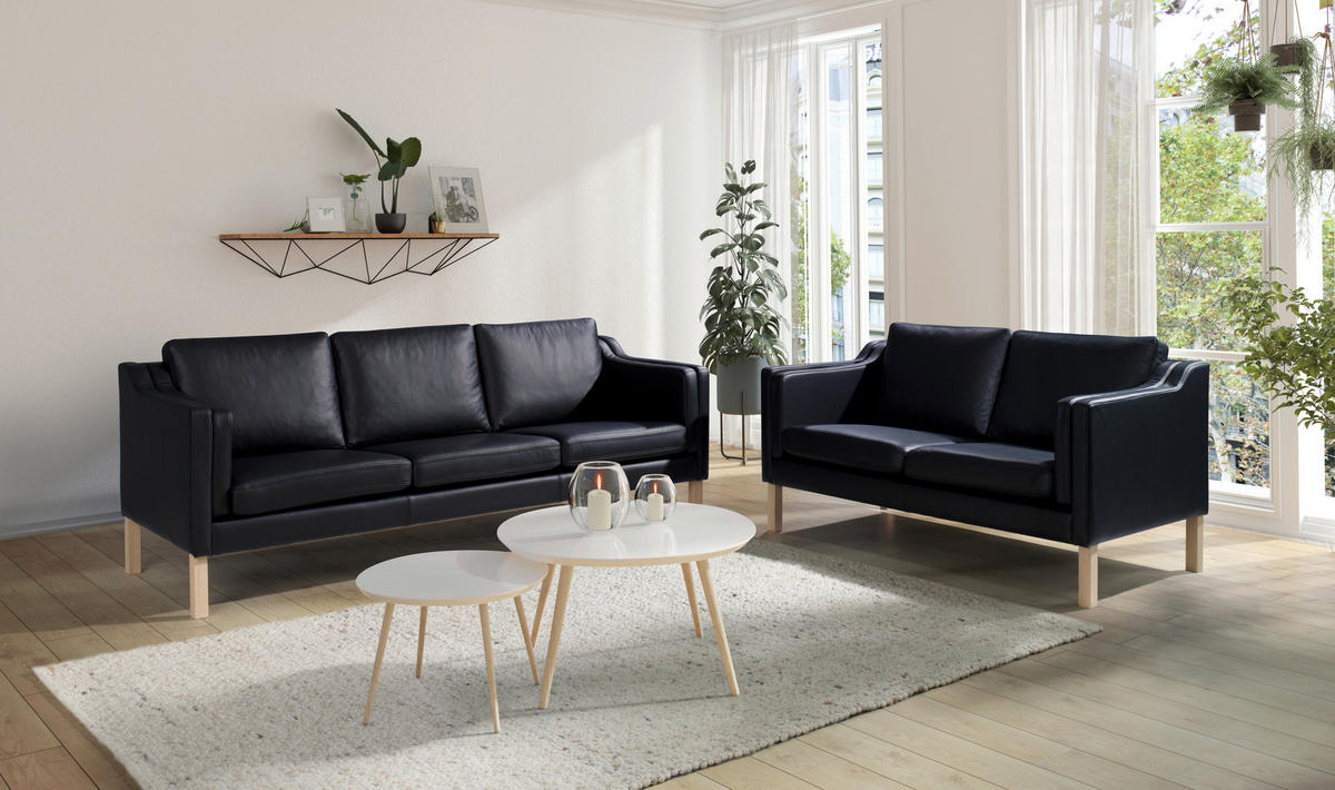 3-SITZER-SOFA Chenille Hellbraun  - Hellbraun/Eichefarben, Design, Holz/Textil (208/84/82cm)