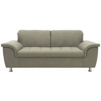Zweisitzer-Sofa mit Funktion Webstoff Graubraun  - Chromfarben/Graubraun, KONVENTIONELL, Textil/Metall (190/81/105cm) - MID.YOU