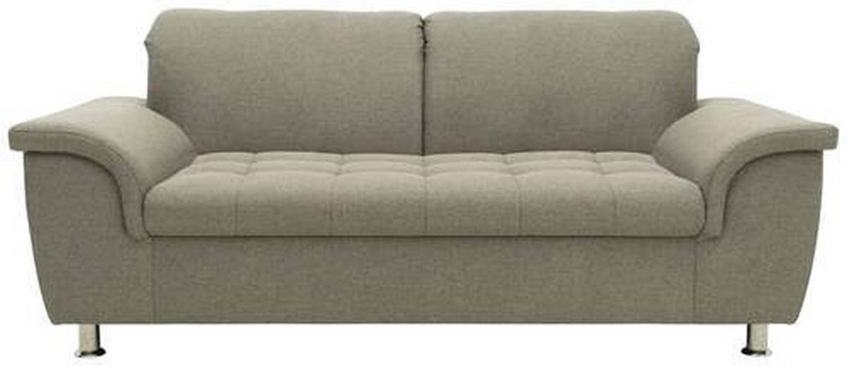 Zweisitzer-Sofa mit Funktion Webstoff Graubraun  - Chromfarben/Graubraun, KONVENTIONELL, Textil/Metall (190/81/105cm) - MID.YOU