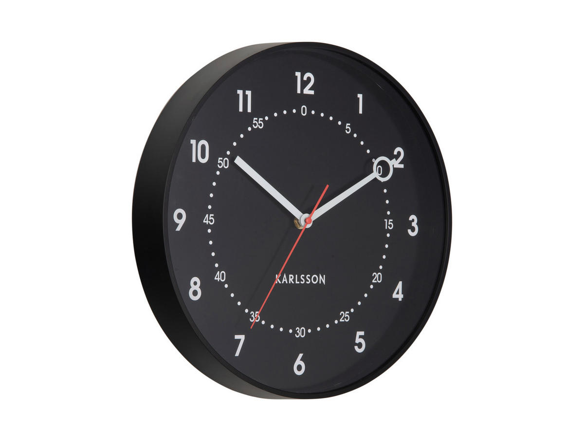 UHR  Schwarz 31,5 cm  - Schwarz, Basics, Kunststoff (31,5cm) - Karlsson