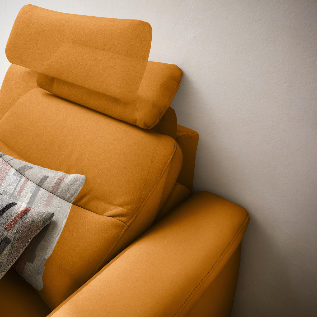 ECKSOFA in Echtleder Currygelb  249/280 cm  - Currygelb/Anthrazit, Design, Leder/Metall (249/280cm) - Himolla Komfortklass