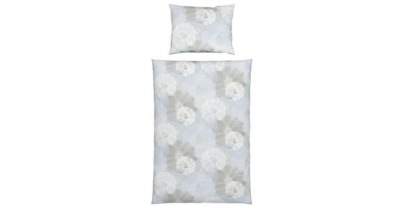 Bettwäsche Adelheid 140/200cm - Taupe/Blau, KONVENTIONELL, Textil (140/200cm) - Ombra