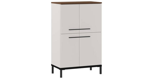 HIGHBOARD melaminharzbeschichtet  - Kaschmir/Nussbaumfarben, MODERN, Holzwerkstoff/Metall (60/97/34cm) - Xora