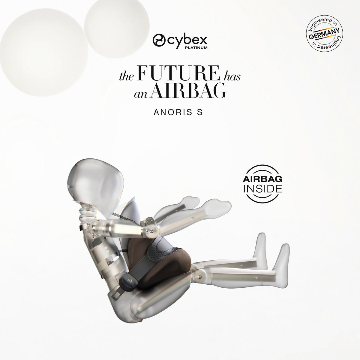 KINDERAUTOSITZ Anoris S Style Off White  - Weiß, Basics, Kunststoff/Textil (49/45/58cm) - cybex PLATINUM
