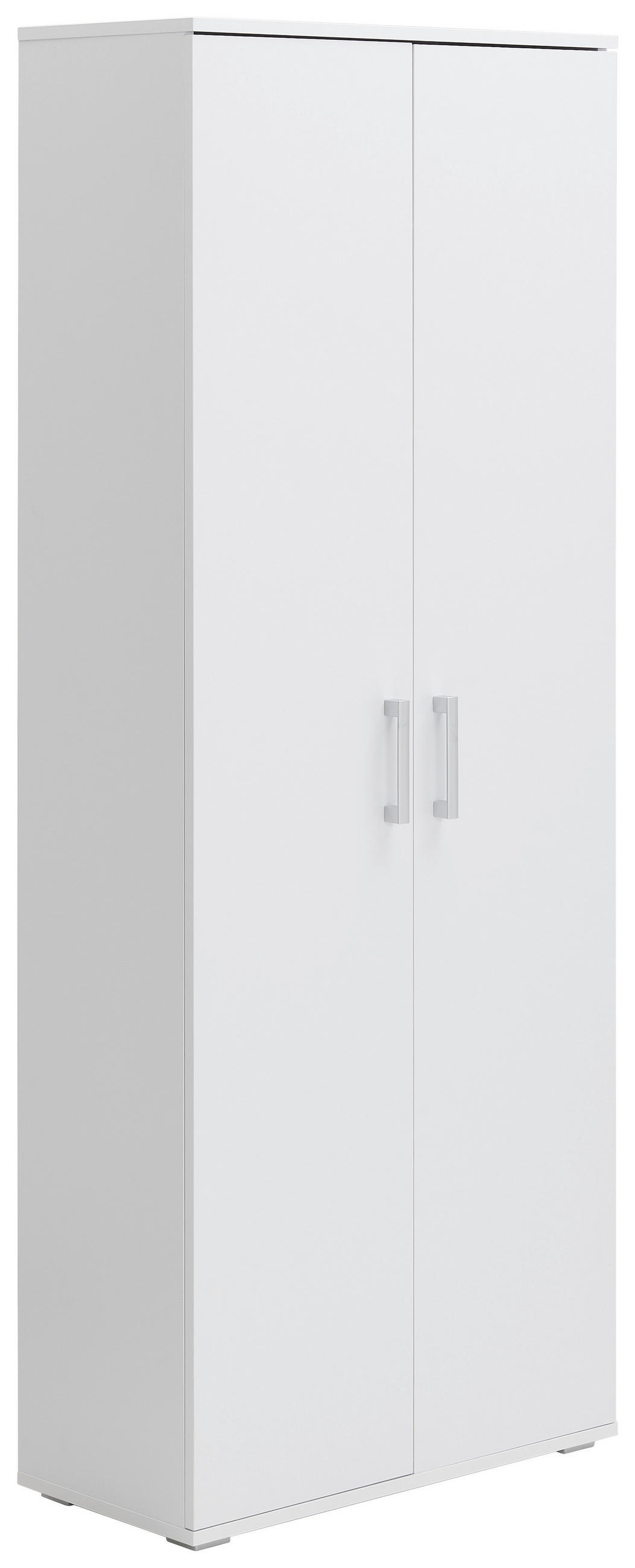 MEHRZWECKSCHRANK 70/178,9/33,4 cm  in Weiß  - Schwarz/Alufarben, KONVENTIONELL, Holzwerkstoff/Kunststoff (70/178,9/33,4cm) - Xora