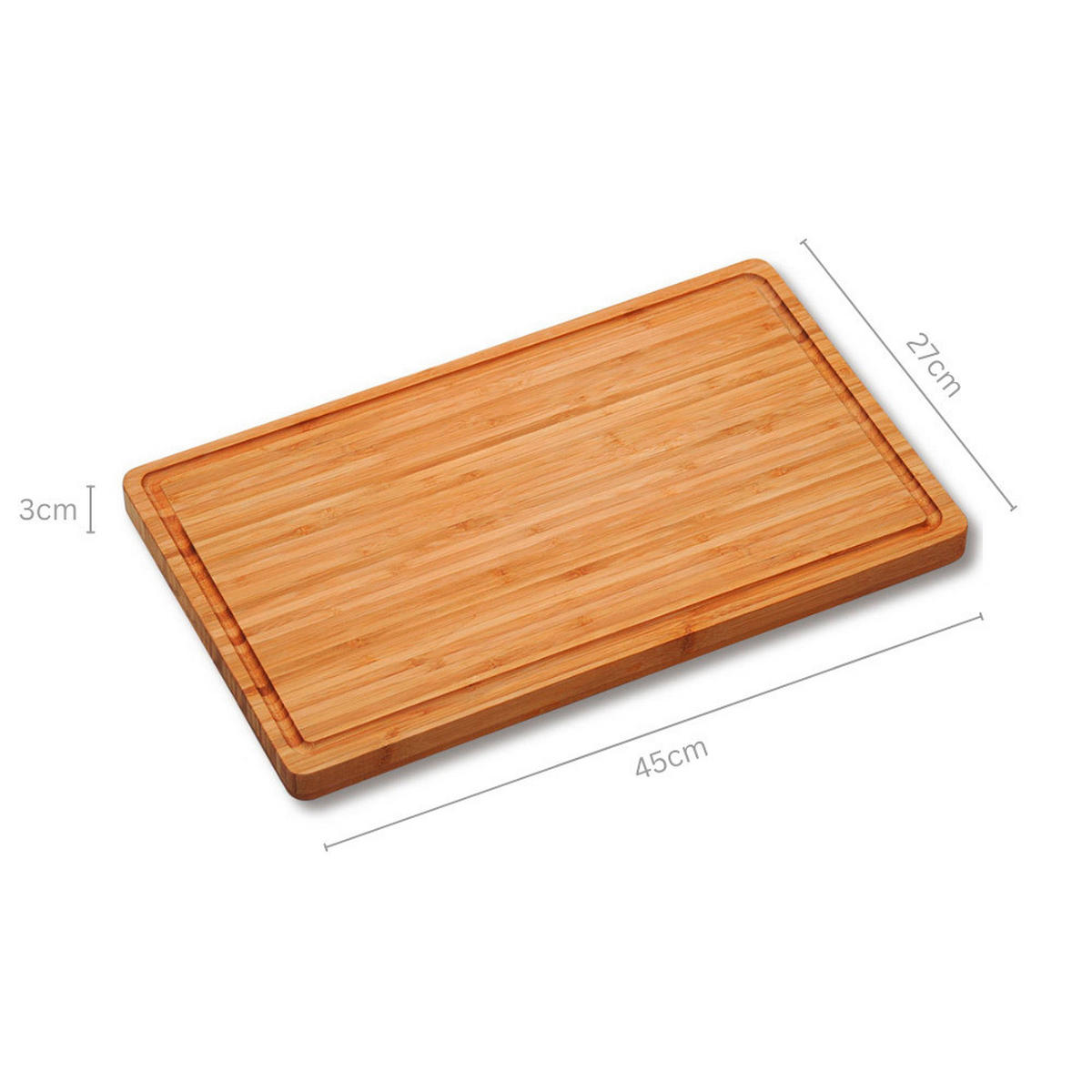 SCHNEIDEBRETT    45/27/3 cm  - Hellbraun, Basics, Naturmaterialien (45/27/3cm) - Kesper