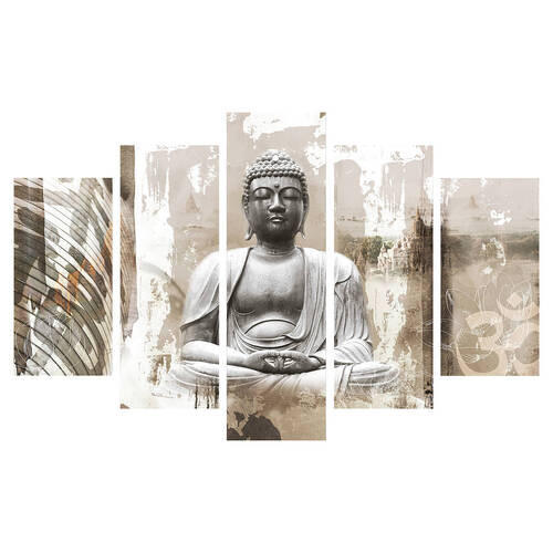 KEILRAHMENBILD Buddha 150/100 cm  - Beige, Basics, Wellpappe/Textil (150/100cm) - Xora