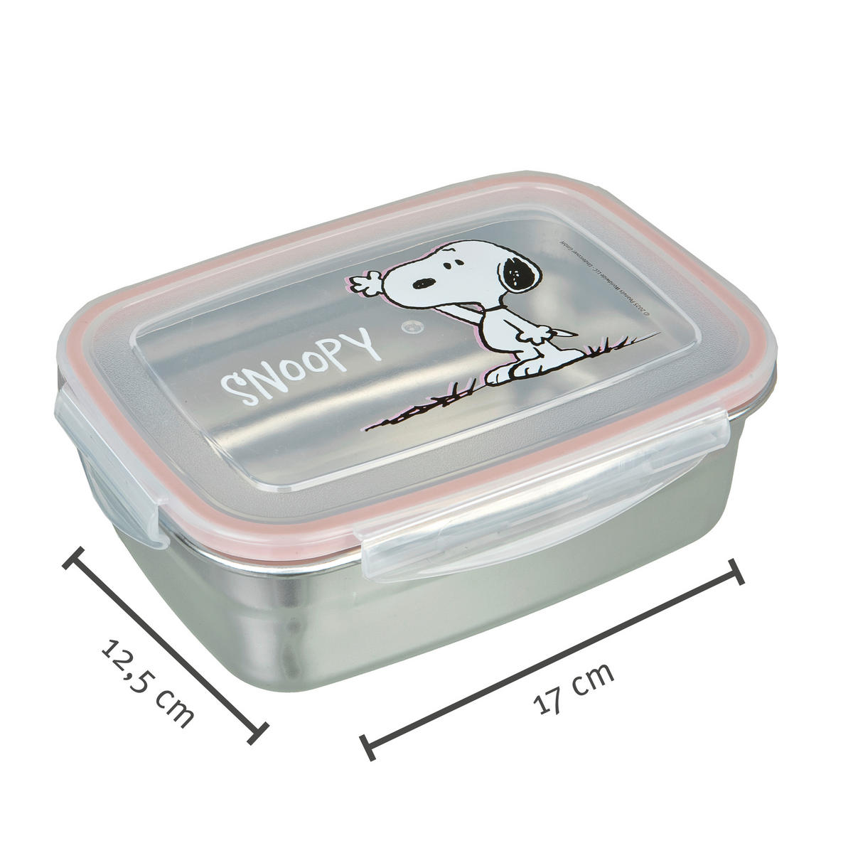BROTDOSE Peanuts  - Rosa, Basics, Metall (17/6/12,5cm)