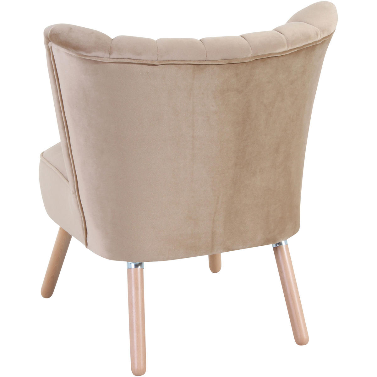SESSEL in Samt, Velours Sandfarben  - Sandfarben/Buchefarben, Design, Holz/Textil (70/80/66cm) - Max Winzer