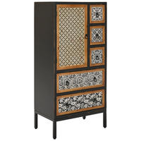 KOMMODE 60/124,5/38 cm  in Multicolor, Naturfarben, Schwarz  - Multicolor/Schwarz, Romantik / Landhaus, Holz/Holzwerkstoff (60/124,5/38cm) - Landscape