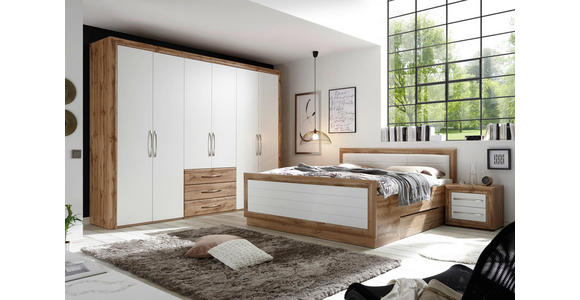 SCHLAFZIMMER in Eichefarben, Weiß - Eichefarben/Weiß, KONVENTIONELL, Holzwerkstoff (180/200cm) - Venda