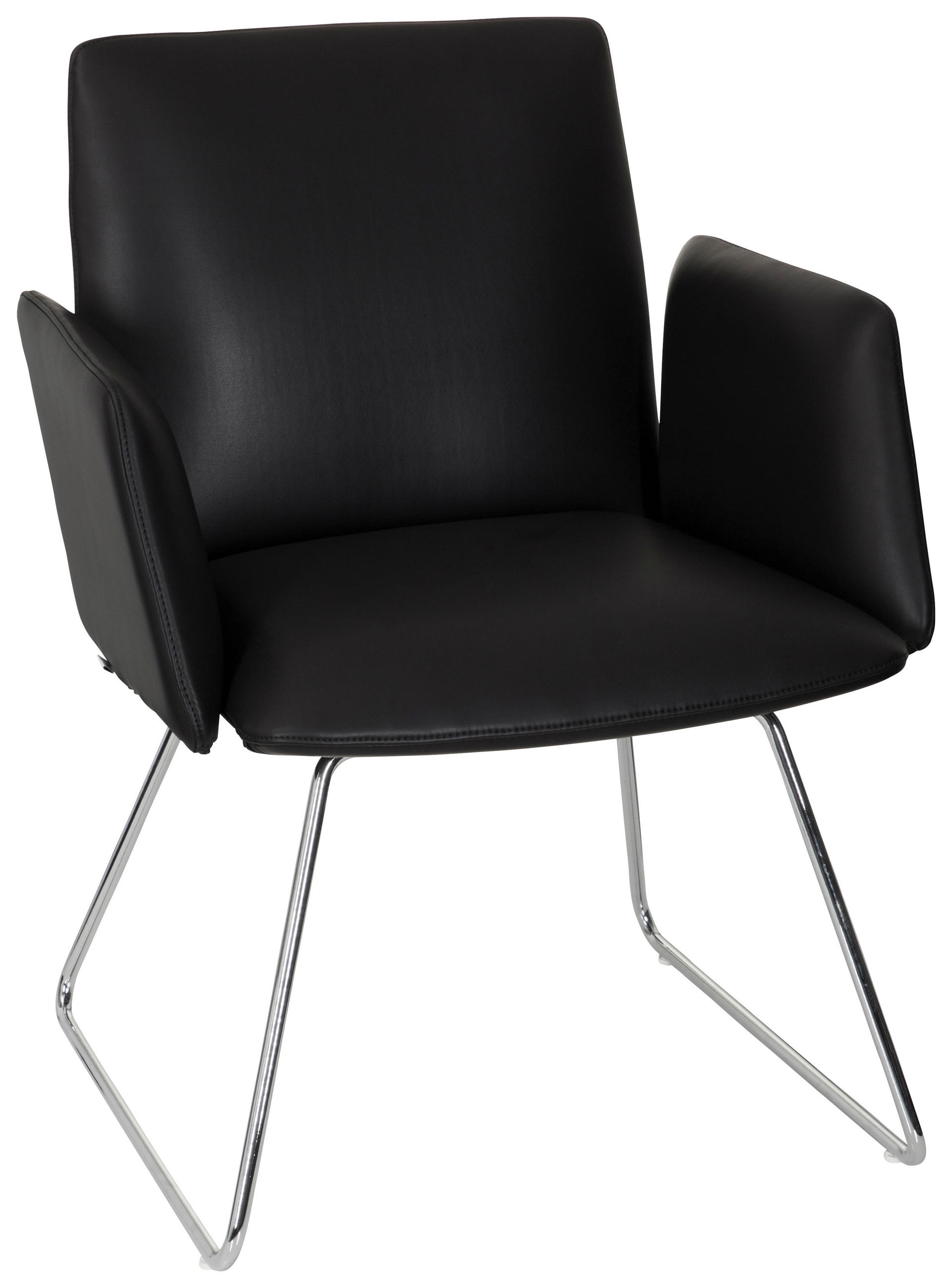 KONFERENČNI STOL tekstil črna  - barve kroma/črna, Moderno, kovina/tekstil (58/80/62cm) - MID.YOU