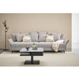 BIGSOFA  in Webstoff Hellgrau  - Hellgrau/Schwarz, KONVENTIONELL, Textil/Metall (282/94/127cm) - Ambia Home