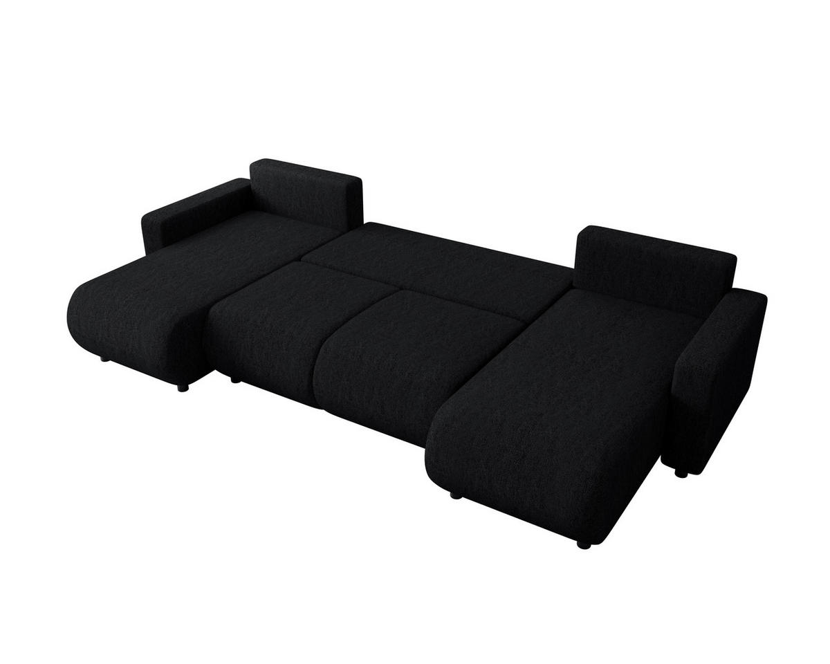 WOHNLANDSCHAFT Schwarz Webstoff  - Schwarz, MODERN, Kunststoff/Textil (150/312/150cm) - Xora