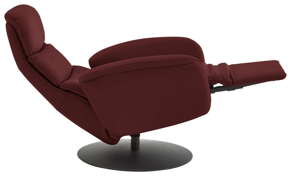 RELAXSESSEL in Leder Brombeere  - Brombeere/Schwarz, Design, Leder/Metall (76/108/86cm) - Dieter Knoll