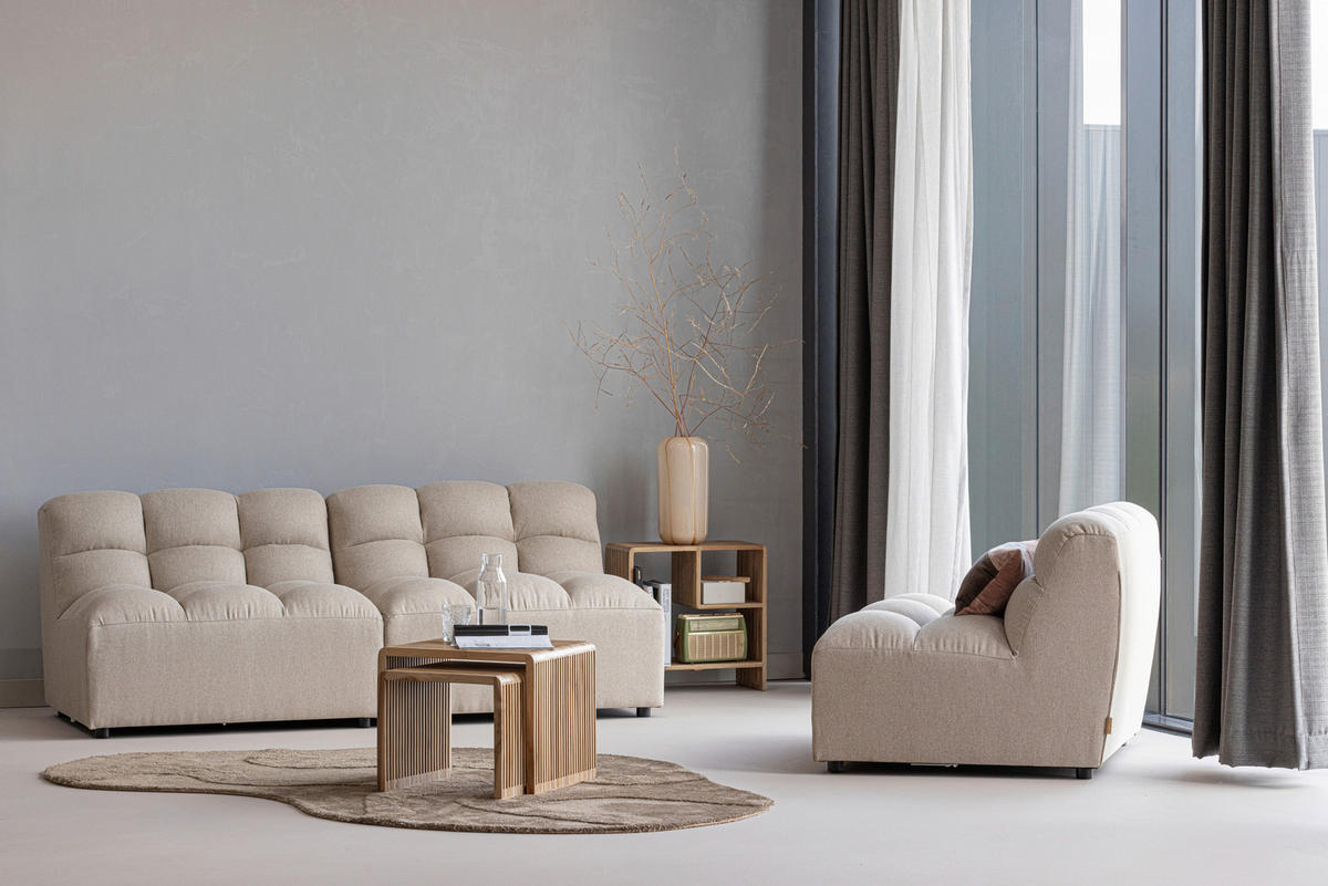 BEISTELLTISCHSET Jasmijn Teakholz Hartholz rechteckig Naturfarben  - Naturfarben, Design, Holz (50-40/41-36/45-40cm) - Livetastic