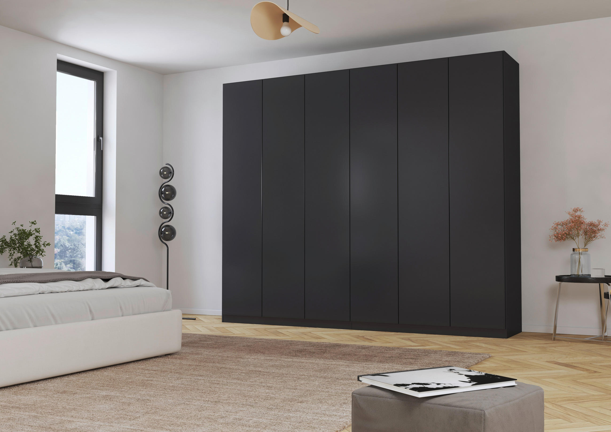 FALTTÜRENSCHRANK 271/229/54 cm 6-türig Dunkelgrau  - Dunkelgrau, Holzwerkstoff (271/229/54cm) - Rauch Möbel