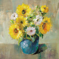 LEINWANDBILD Stillleben, Blumen 55/55 cm  - Multicolor, Natur, Holz/Papier (55/55cm) - Euroart